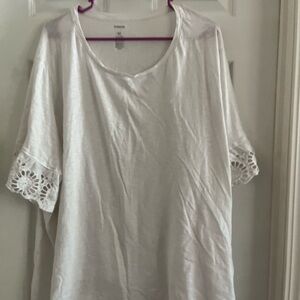 Sonoma White Women's Blouse with Lace Sleeves